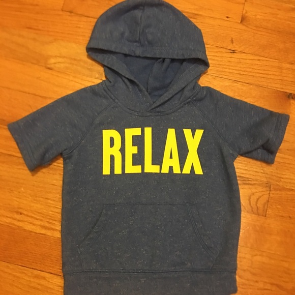 18-24 month Blue Hooded Shortsleeved Sweatshirt - Picture 2 of 5